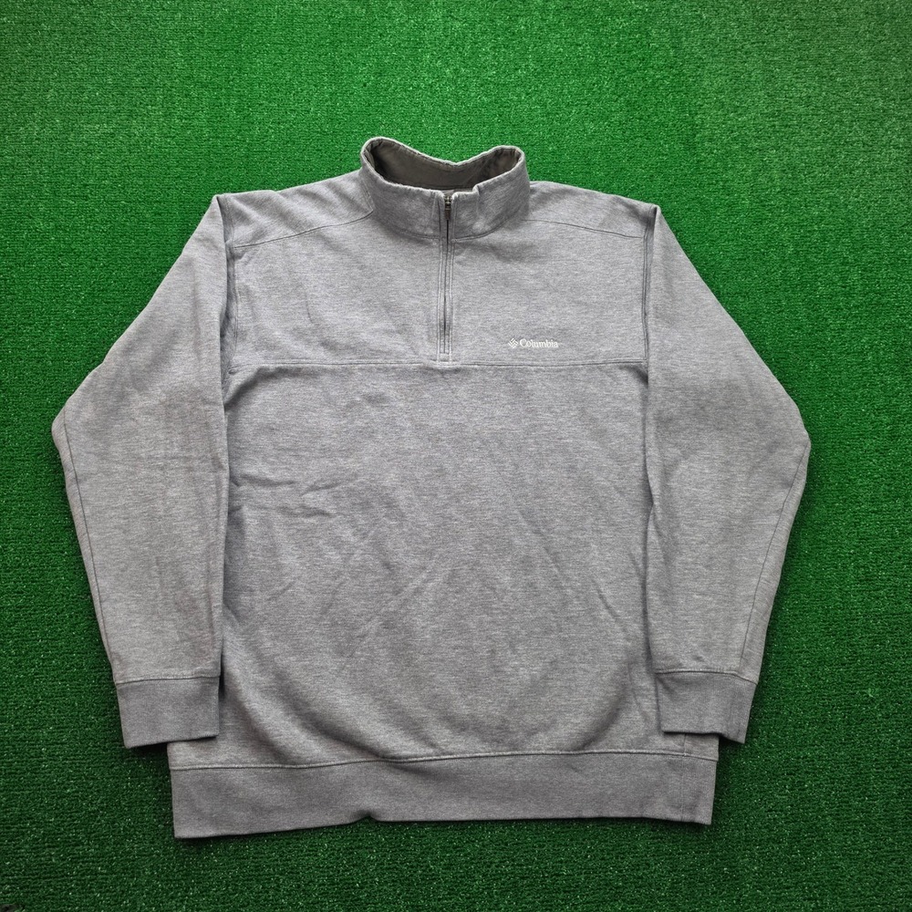 Columbia Sportswear Quarter Zip Pullover Sweatshirt Mens XL Gray Outdoors